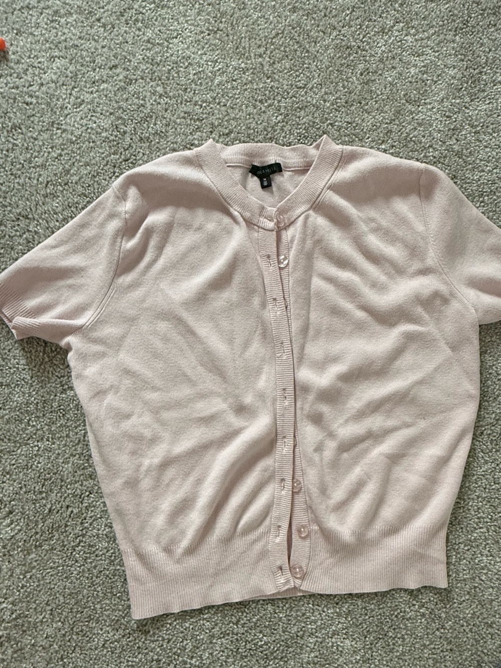 Becca Short Sleeve cardigan in pale lilac pink M - Picture 4 of 9